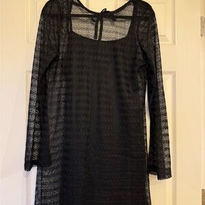H&M Black Sheer Lace Coverup